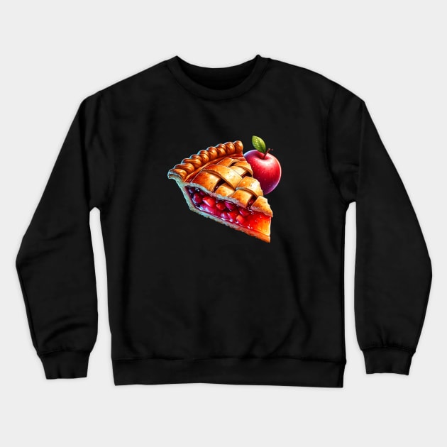 Apple Pie Coffee Kawaii Slice Cafe Bake Crewneck Sweatshirt by Flowering Away